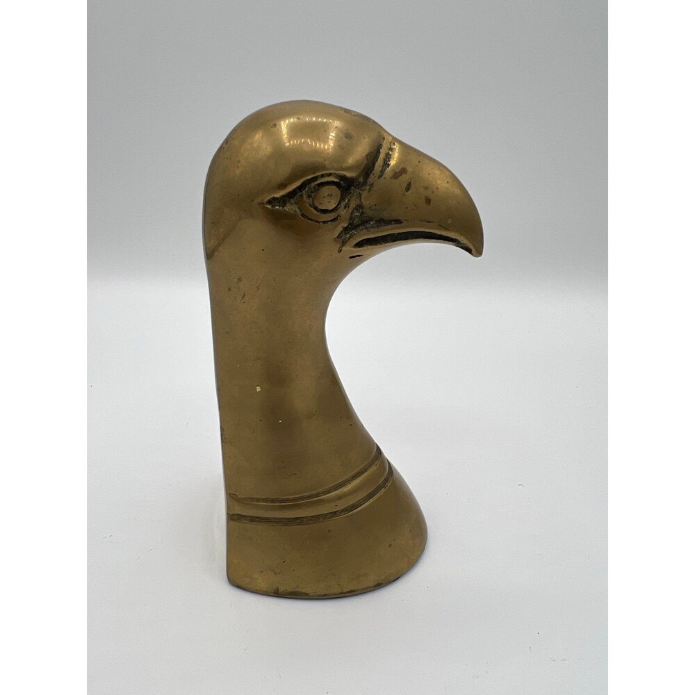 Vintage Brass Eagle Head Bookend Figurine 6.5" Heavy 1lb 5.8oz Paperweight